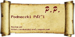 Podneczki Pál névjegykártya